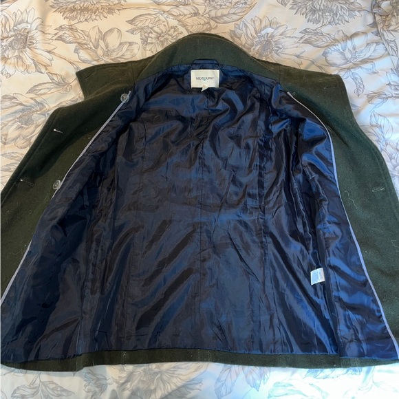 Dark olive green thread and supply pea coat - Picture 4 of 5